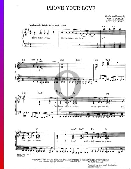 Prove Your Love Musik-Noten