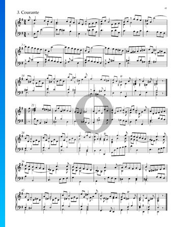 Suite Nr. 4 e-Moll, HWV 429: 3. Courante Musik-Noten