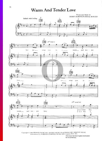 Warm And Tender Love Sheet Music