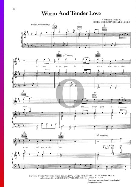 Warm And Tender Love Musik-Noten