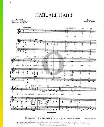 Hail, All Hail! bladmuziek