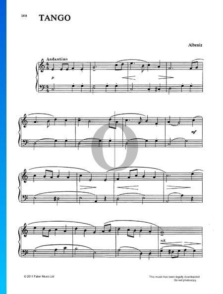 Tango in D, Op. 165 Nr. 2 Musik-Noten
