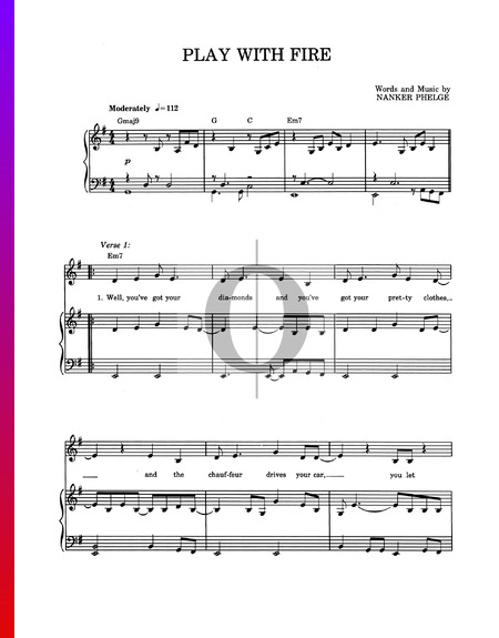 Play With Fire Sheet Music Piano Voice Pdf Download Streaming Oktav