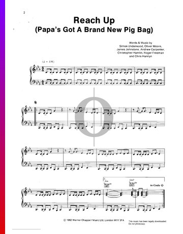 Reach Up (Papa's Got A New Pigbag) Sheet Music