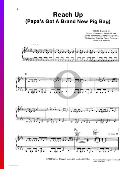 Reach Up (Papa's Got A New Pigbag) Musik-Noten