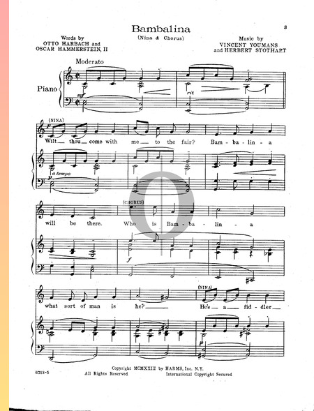 Bambalina Musik-Noten