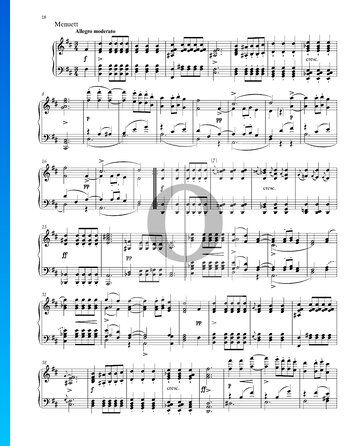 Sonata en sol mayor, Op. 78 - D894: 3. Minueto Partitura