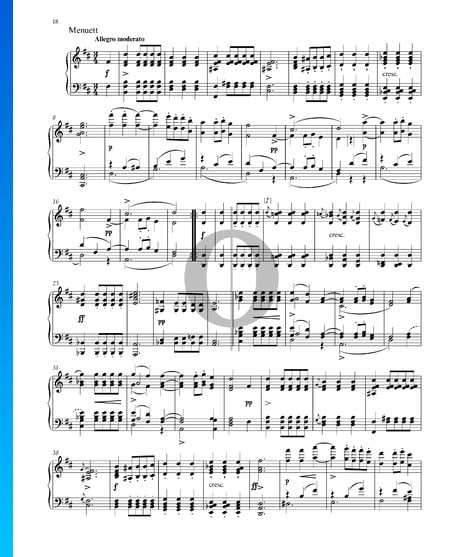 Sonate G-Dur, Op. 78 - D894: 3. Menuett Musik-Noten