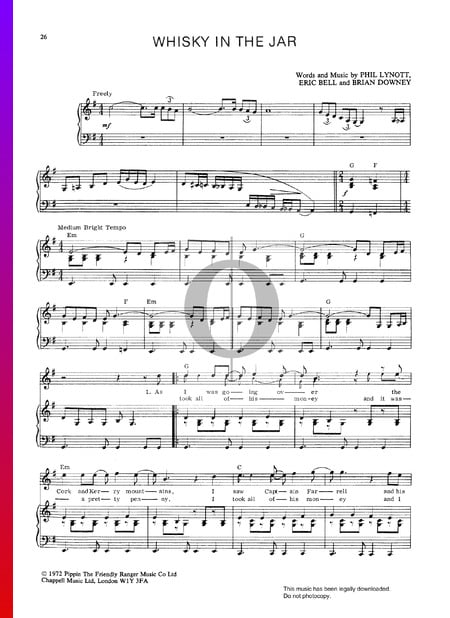 Whisky In The Jar Sheet Music
