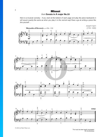 Sonata in A Major, No. 33: Minuet Partitura