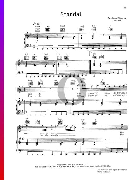 Scandal Musik-Noten