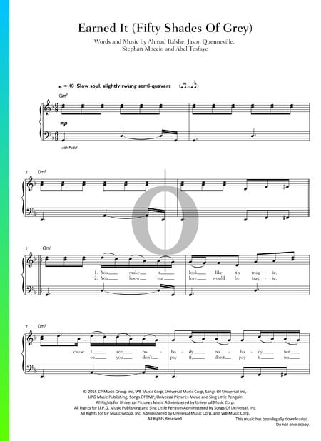 Earned It Musik-Noten