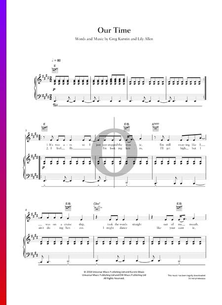 Our Time Musik-Noten