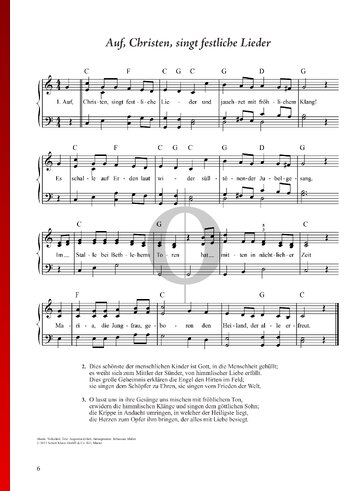 Auf, Christen, singt festliche Lieder Partitura