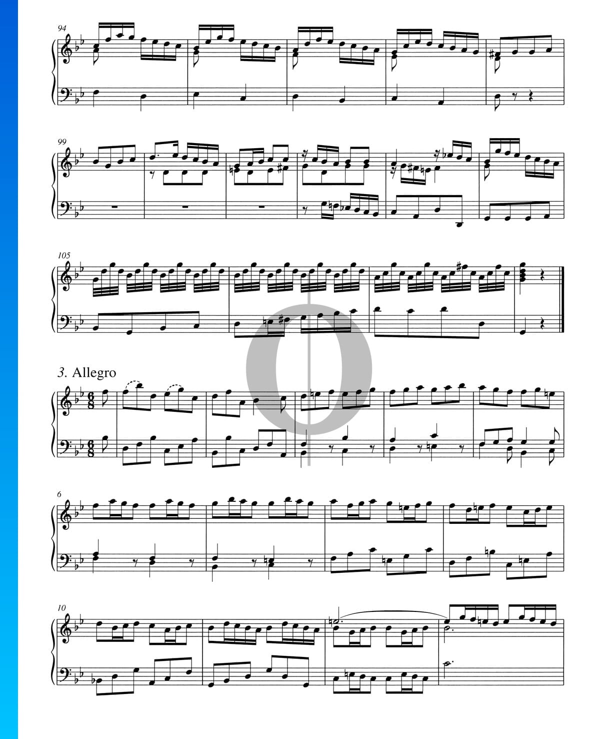 Concerto in B Major, BWV 982: 3. Allegro Sheet Music (Piano Solo) - OKTAV