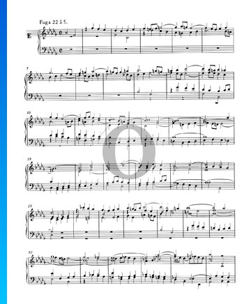 Partition Fugue 22 Si bémol mineur, BWV 867