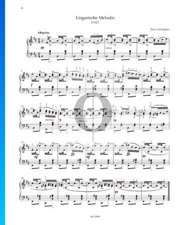 Ungarische Melodie, D 817 Sheet Music