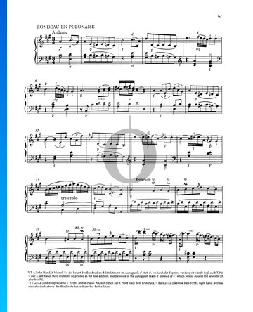 Partition Sonate pour Piano No. 6 Ré Majeur, KV 284 (205b): 2. Andante