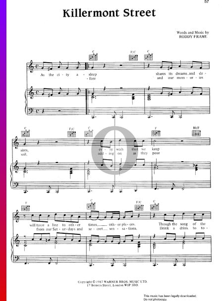 Killermont Street Sheet Music