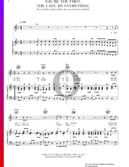 You're The First, The Last, My Everything Sheet Music