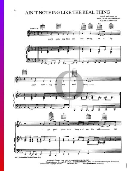 Ain't Nothing Like The Real Thing Sheet Music