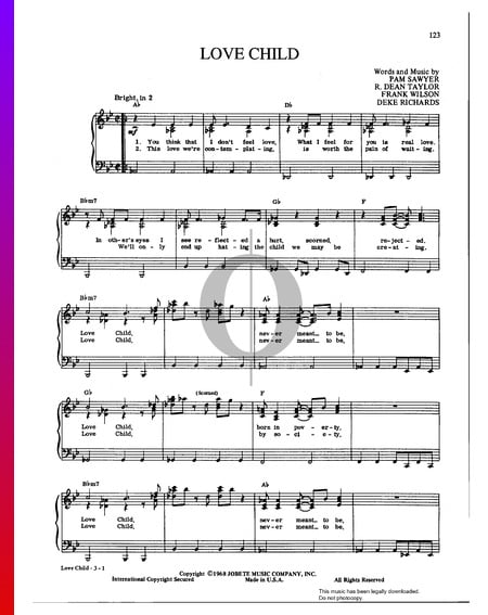 Love Child Sheet Music