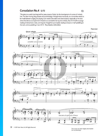 Consolation Nr. 4, S. 172 Musik-Noten