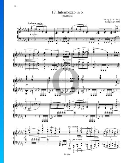 Intermezzo in b-flatt Minor, from Op. 5 Mvmt. IV Sheet Music