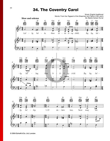 The Coventry Carol Sheet Music