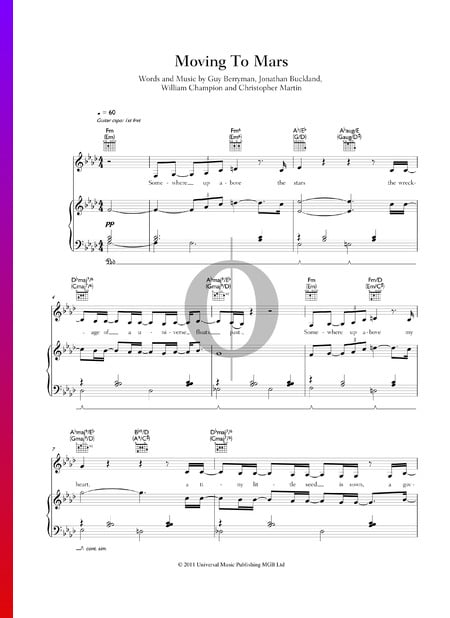 Moving To Mars Sheet Music