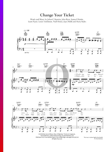 Change Your Ticket Partitura