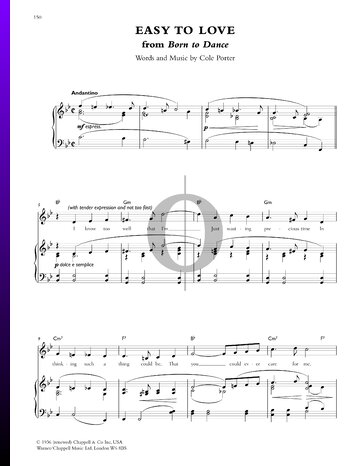 Easy To Love Sheet Music