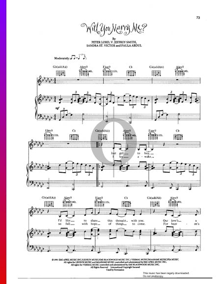Will You Marry Me Musik-Noten