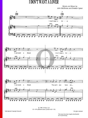 I Don't Want A Lover Sheet Music