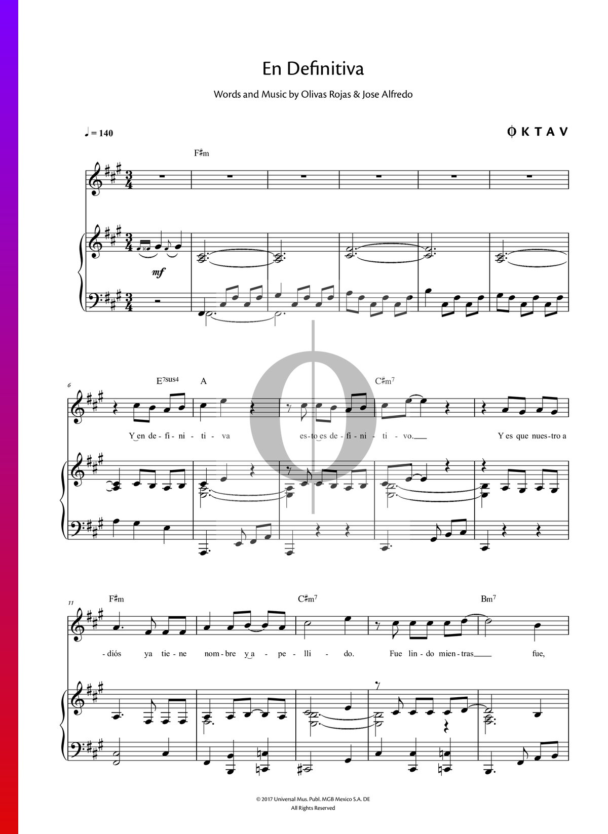 ▷ En Definitiva Sheet Music (Piano, Voice) | PDF Download - OKTAV