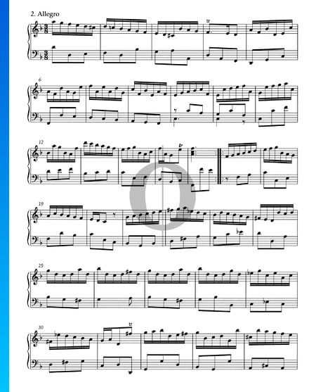 Suite D Minor, HWV 436: 2. Allegro Sheet Music