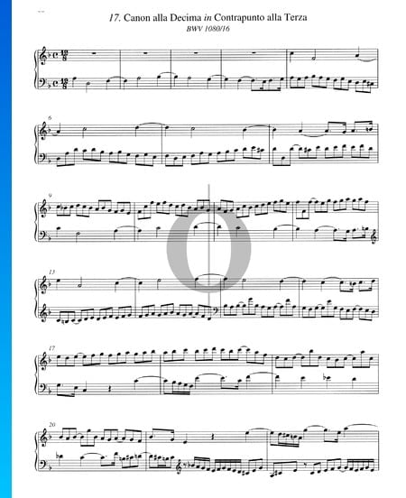 Canon alla Decima in Contrapunto alla Terza, BWV 1080/16 Sheet Music