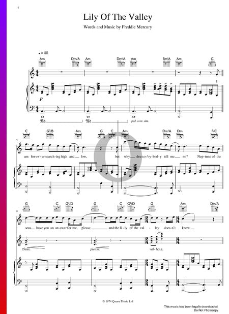 Lily Of The Valley Musik-Noten