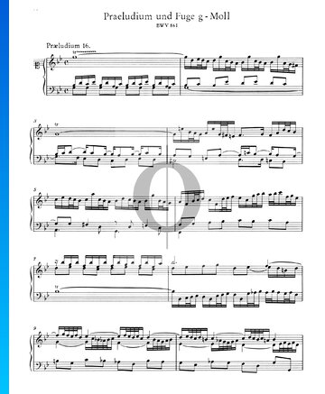 Praeludium 16 g-Moll, BWV 861 Musik-Noten