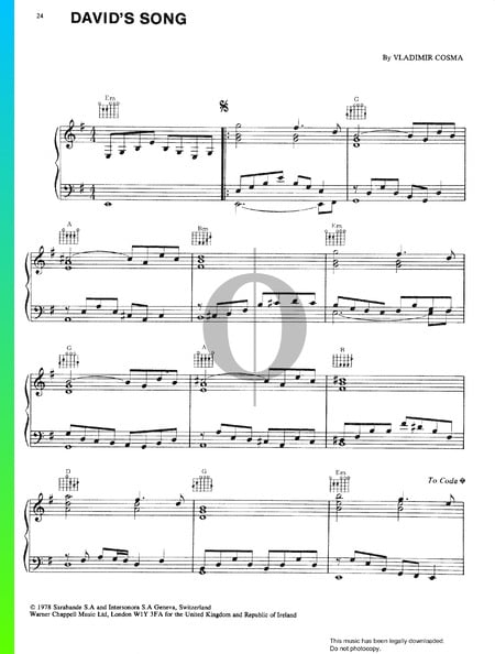 David's Song Musik-Noten