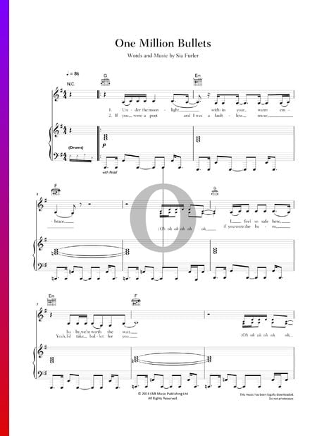 One Million Bullets Sheet Music