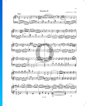 Partition Sonate en Sol Majeur No.1, Op. 53 P. XII: 41: 1. Allegro