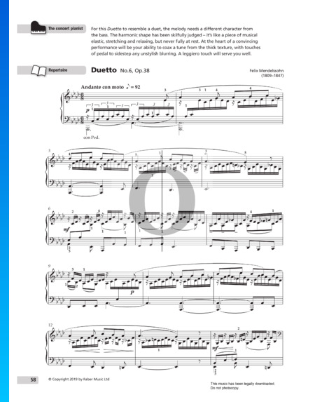 Duetto, Op. 38 No. 6 Partitura