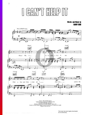 I Can't Help It Sheet Music