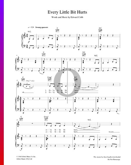 Every Little Bit Hurts Sheet Music
