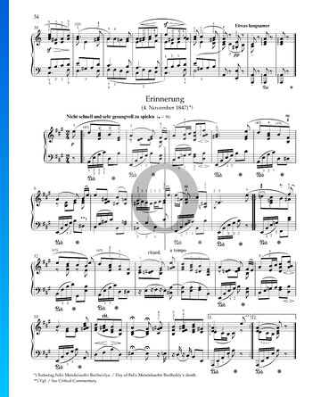 Erinnerung, Op. 68 Nr. 28 Musik-Noten