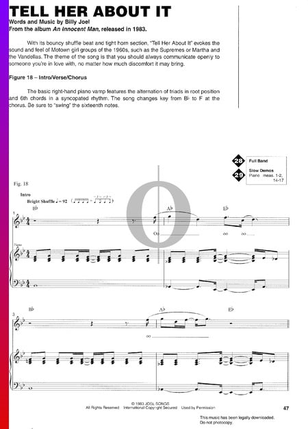 Tell Her About It Musik-Noten