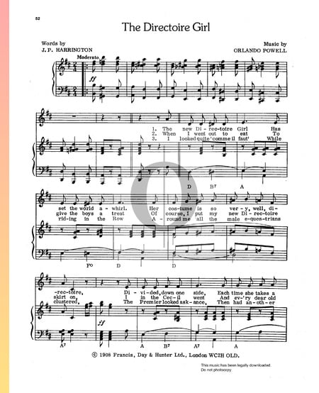 The Directoire Girl Sheet Music