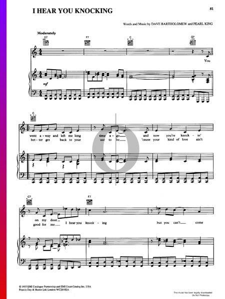 I Hear You Knocking Musik-Noten