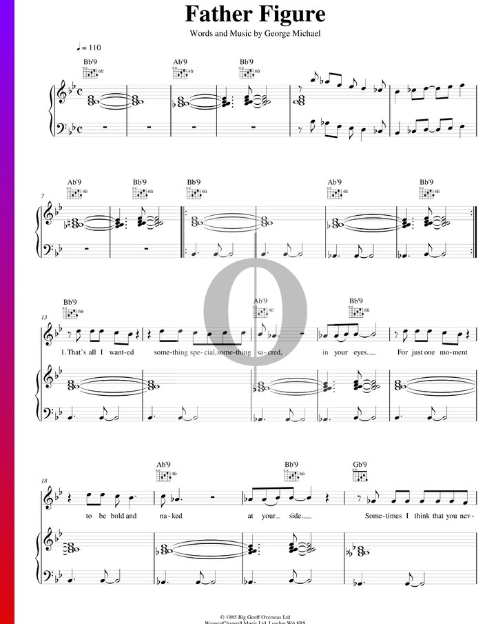 Father figure george michael piano sheet music oktav